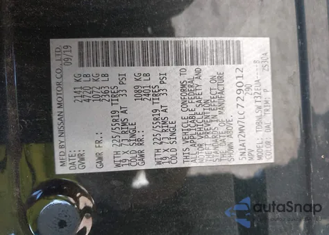 2020 Nissan Rogue Sl Intelligent Awd из США, поврежденный, VIN 5N1AT2MV7LC729012